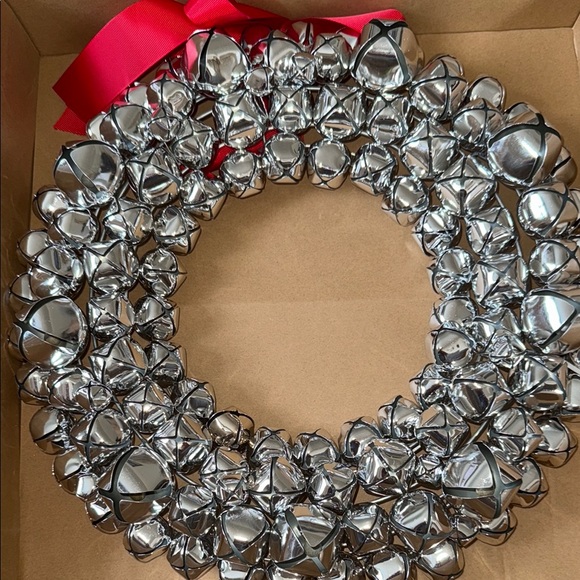 Williams Sonoma Silver Jingle Bell Wreath - Picture 3 of 3